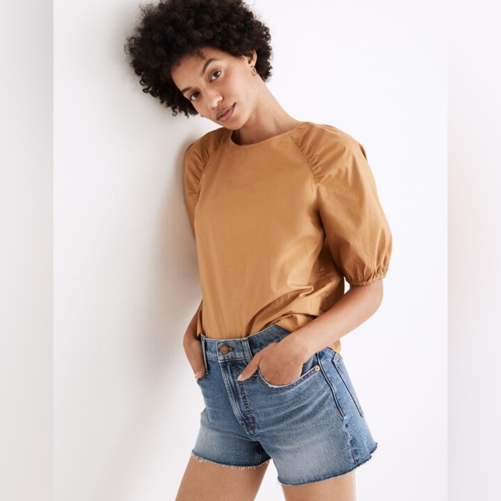 Madewell Gathered Balloon Sleeve Top Size Medium